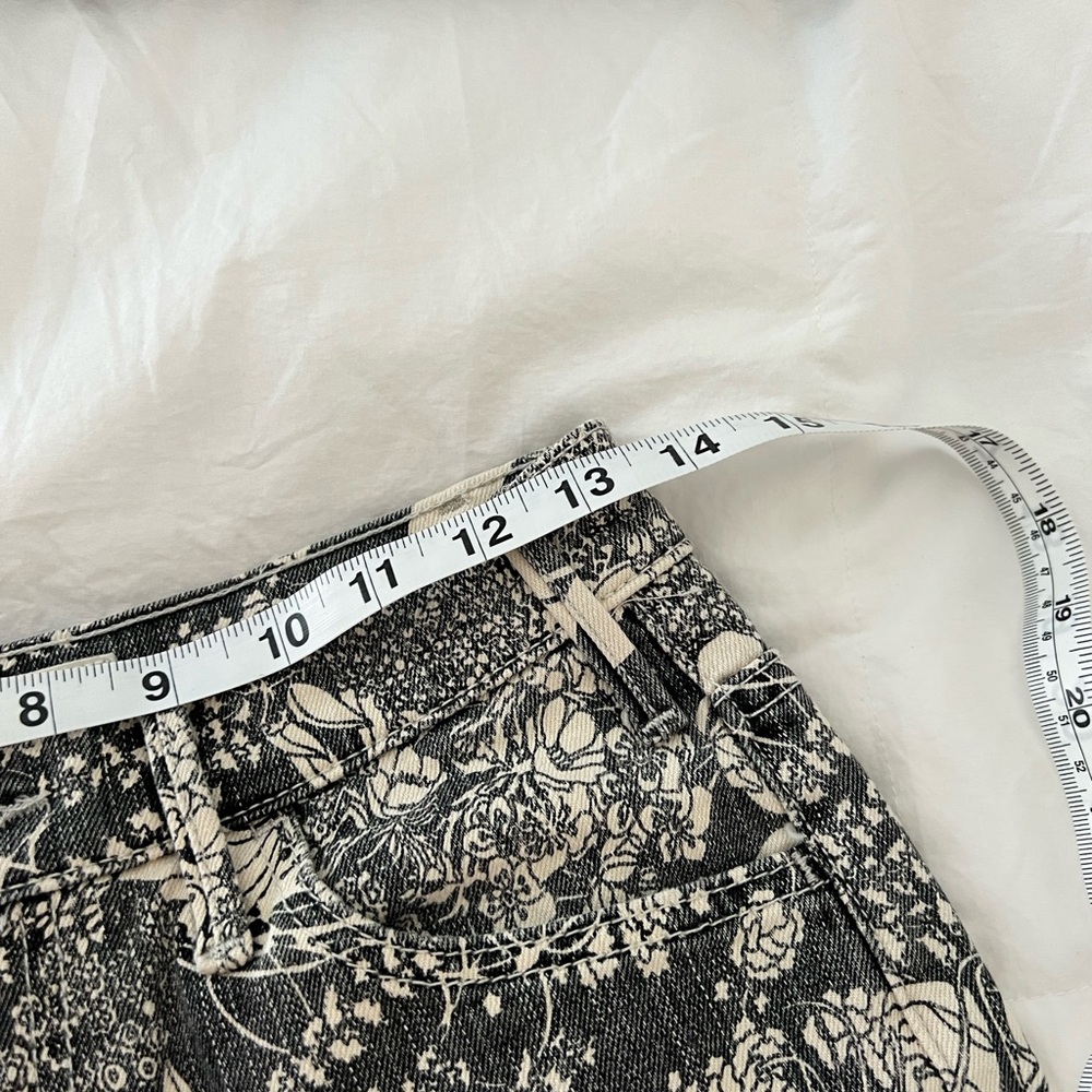 MOTHER Black and Cream Floral Ankle Pants - Picture 5 of 6